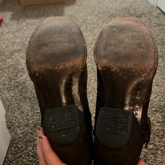 Corral Boots with Silver stud & Lattice details, full zip - Picture 7 of 11